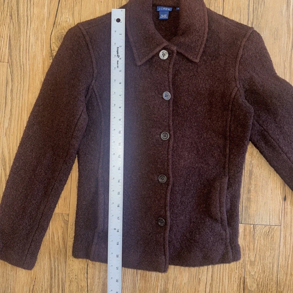 J Crew Vintage 100% Wool peacoat Jacket Size 6 Women's Brown Pockets Y2K #78 - Picture 5 of 16
